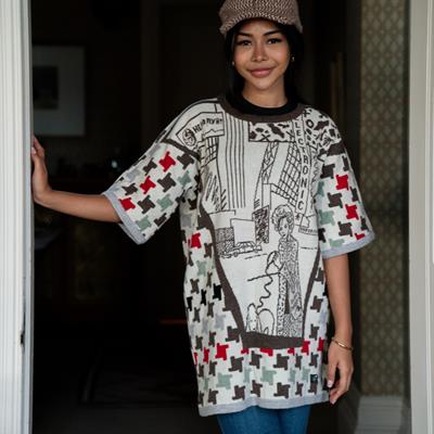 Electronic Supermarket Kaftan - cream/brown/grey/multi